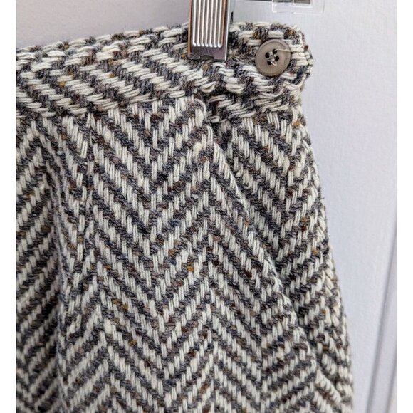 VTG Prestige of Boston Herringbone Wool Tweed Pencil Skirt Union Label Size 10 - Picture 3 of 7